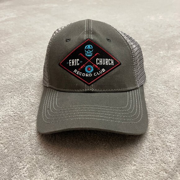 Eric Church Record Club Snapback Trucker Hat Gray One Size Mesh Back - Picture 1 of 5